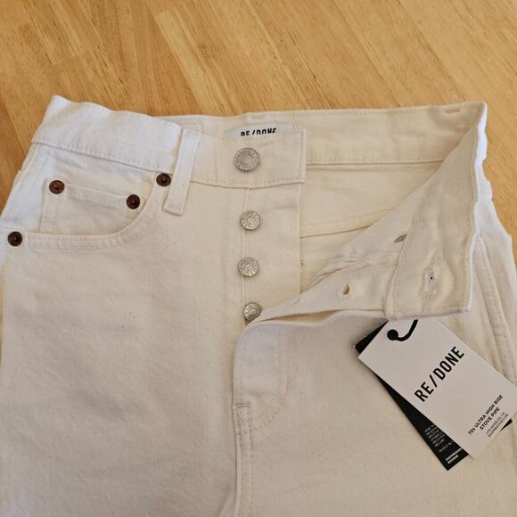 RE/DONE Originals 80s Slim Straight Jeans in Vintage White - sz 24 - NWT - Picture 6 of 10